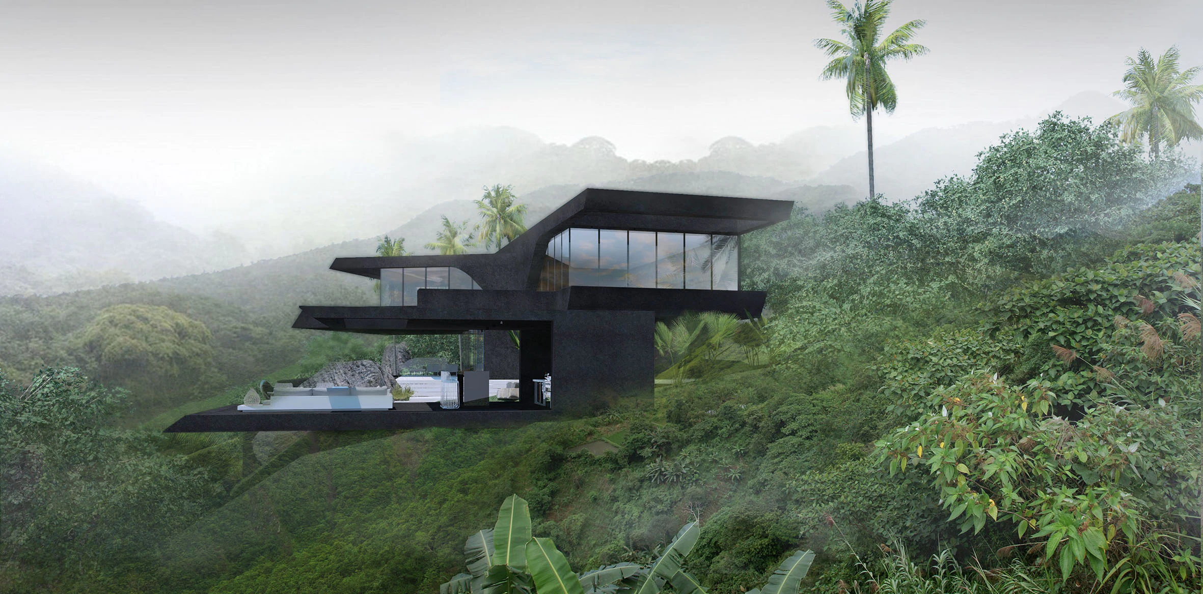 Space Villas 苏梅岛山坡上的建筑研究